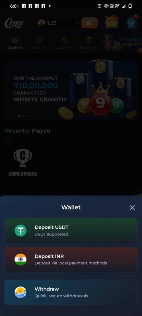 COME App withdrawal and Dream11 withdrawal guide showing mobile payment and cashout process 2026